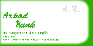 arpad munk business card