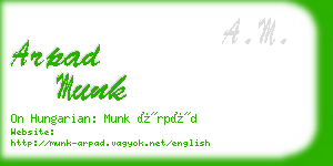 arpad munk business card